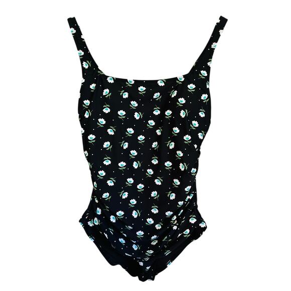 Anne Cole Square Neck Front Shirred Flattering One Piece Floral Swimsuit Size 12 - Picture 7 of 7